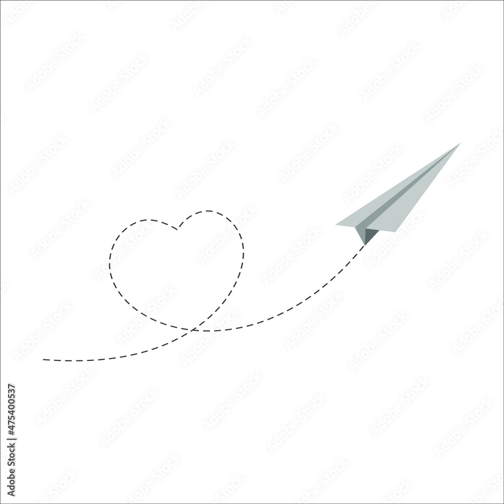 love airplane icon on white background