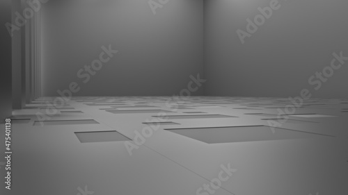 Empty abstract modern room. 3D illustration. 3D rendering