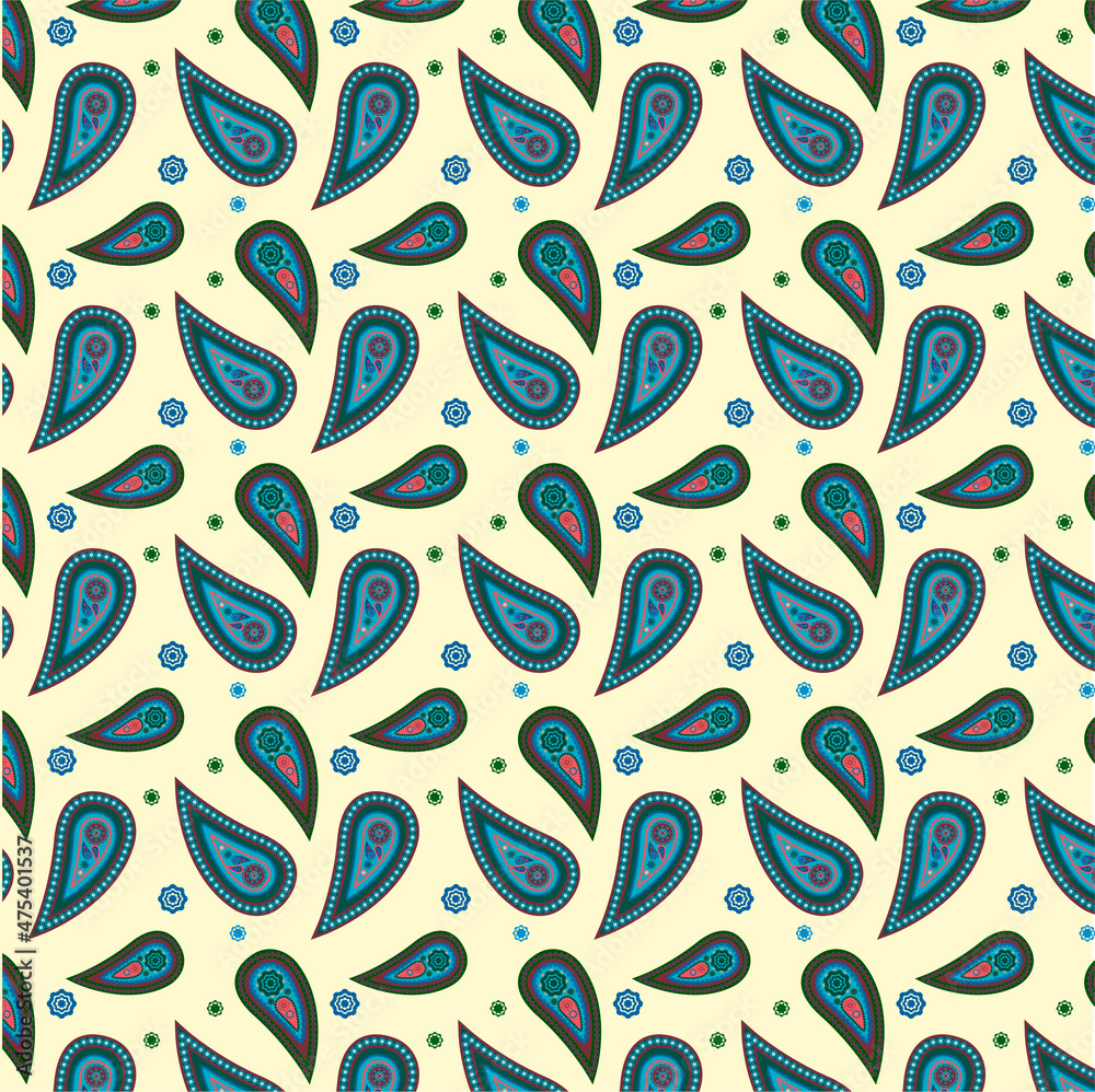 Ethnic Paisley pattern on a light background Ethnic Paisley pattern on a light background