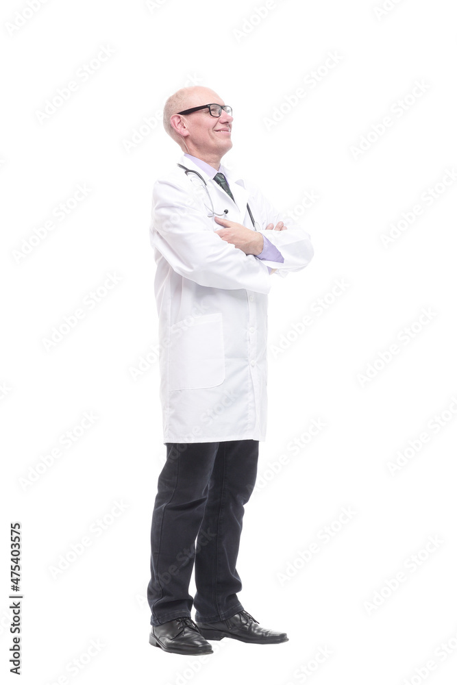 senior doctor with a stethoscope. isolated on a white senior doctor with a stethoscope. isolated on a white