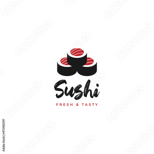 pile of sushi logo design vector