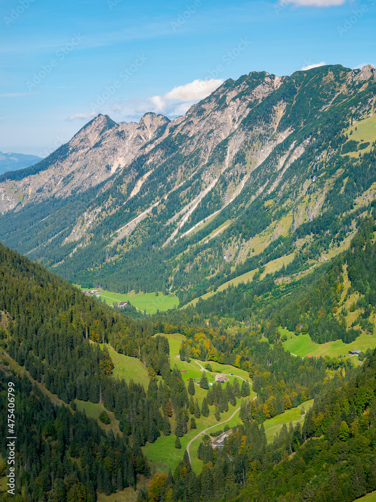 Valley Stillachtal near Oberstdorf in the Allgau. Germany, Bavaria
