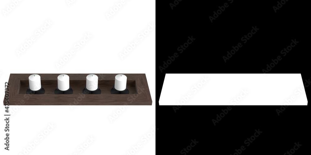 3D rendering illustration of a candles decoration 3D rendering illustration of a candles decoration