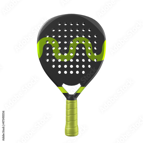 Padel racket on white background photo