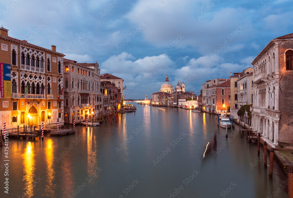 Europe, Italy, Venice. Sunset over Grand Canal.
