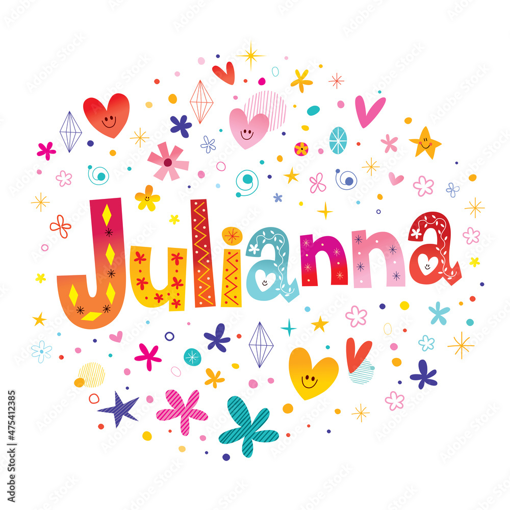 Julianna girl's name of Latin origin decorative lettering type design Julianna girl's name of Latin origin decorative lettering type design