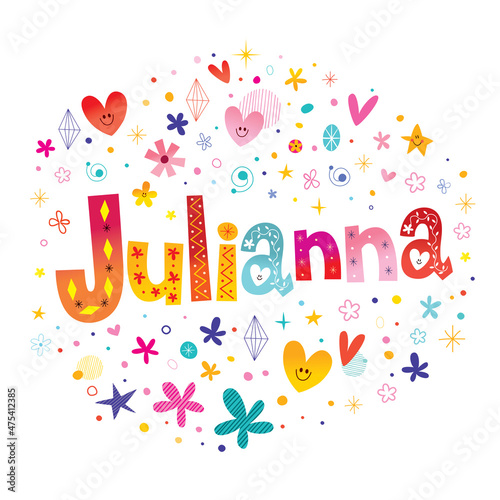Julianna girl's name of Latin origin decorative lettering type design