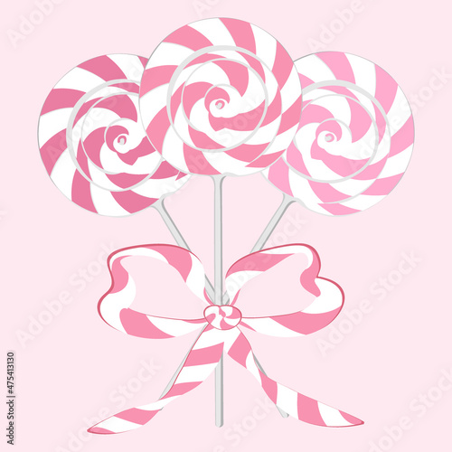 a lollipop with a bow - a bouquet of sweets, a gift, sweets. Design element