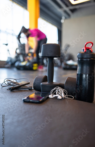 Photo of sport equipment in gym
