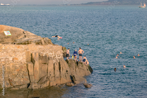 Photography Dublin, Ireland, November 13, 2021:Forty Foot Bathing Point, Sandy Cove, Dublin