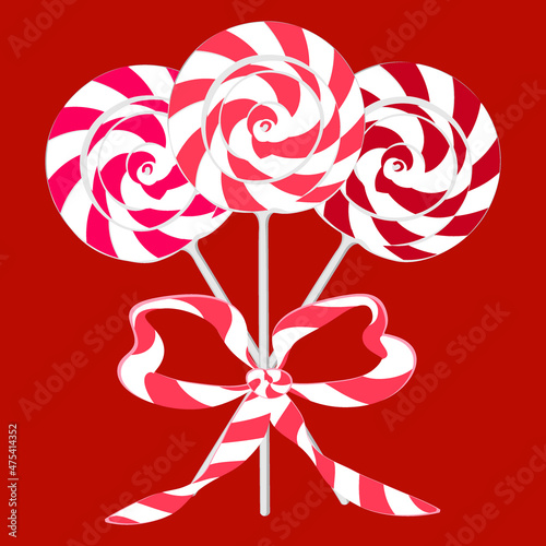 a lollipop with a bow - a bouquet of sweets, a gift, sweets. Design element