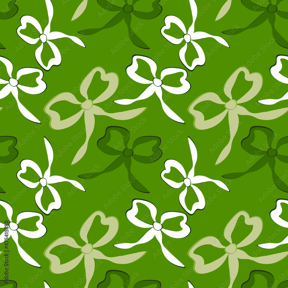A seamless pattern on a square background is a ribbon bow