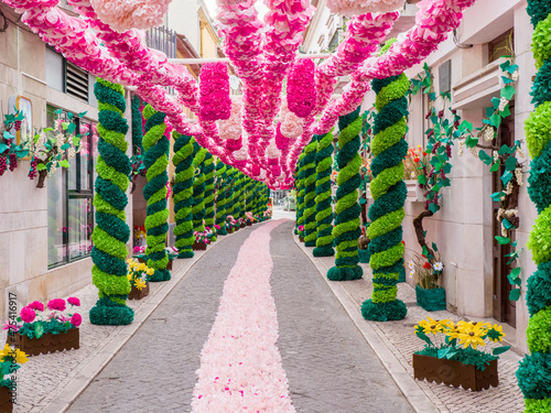 Portugal, Tomar. During the Feast of the Trays, or Festa dos Tabuleiros, the residents of each street come up with an idea or a theme or color photo