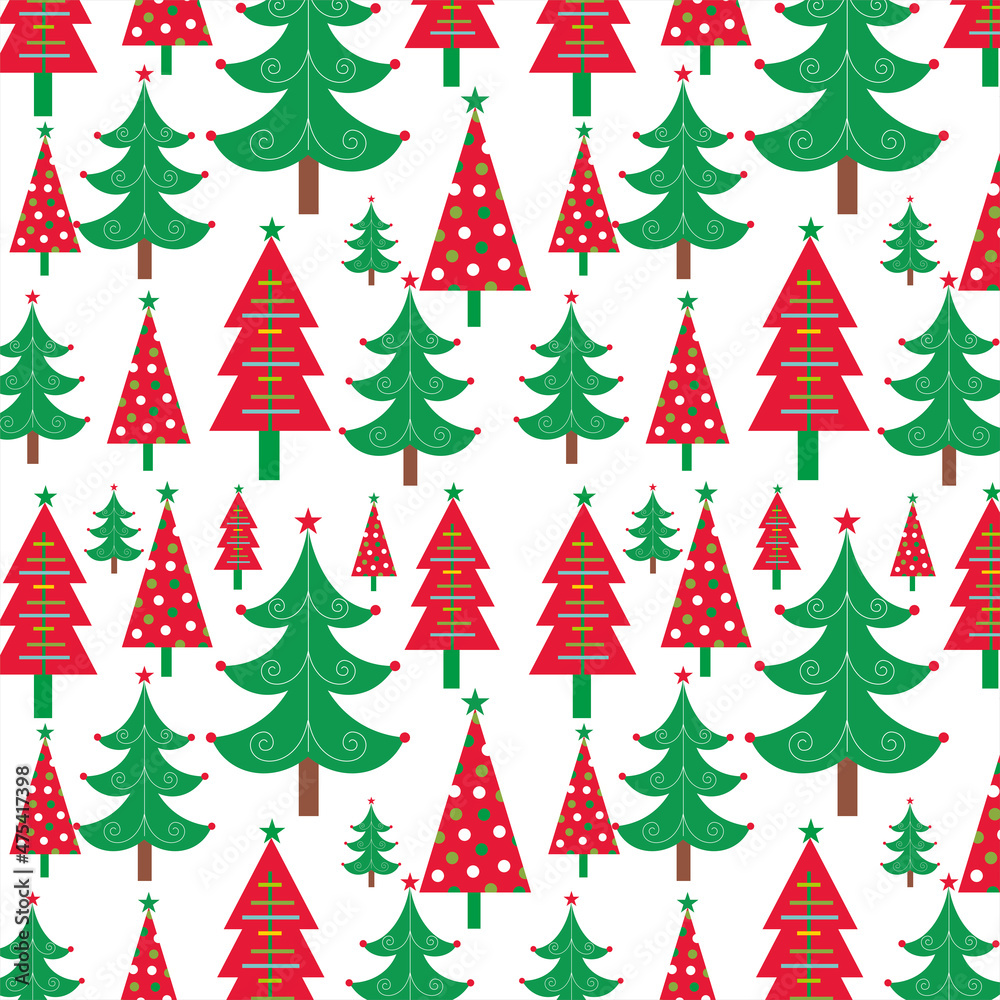 Obraz premium christmas trees pattern