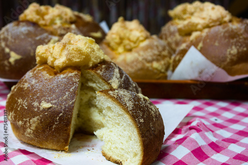 Closeup of a panquemao, traditional Valencian sweet (spain) during easter