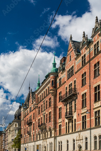 Sweden, Stockholm, buildings along Strandvagen street (Editorial Use Only)
