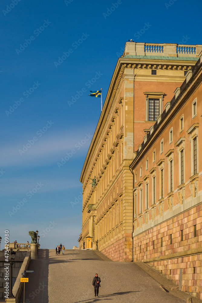 Sweden, Stockholm, Gamla Stan, Old Town, Royal Palace, sunset