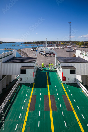 Sweden, Stockholm Archipelago, Nynashamn, Gotland Car Ferry, parking ramp photo