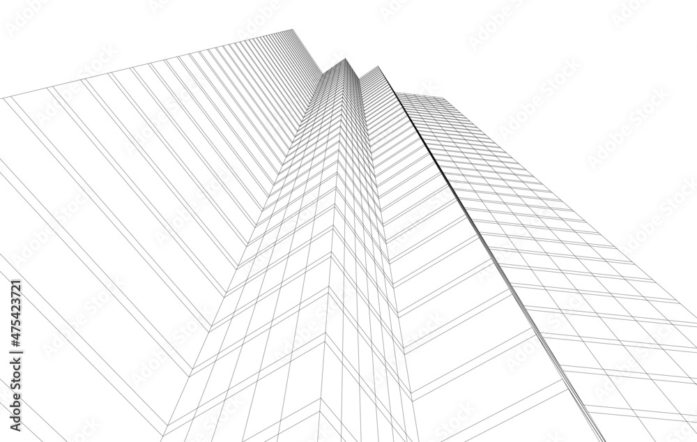 architecture building digital drawing