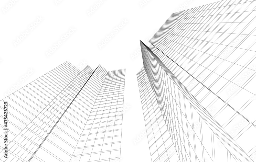 architecture building digital drawing