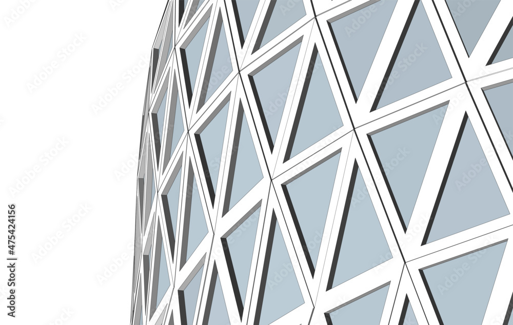 Modern architecture drawing vector 3d illustration Modern architecture drawing vector 3d illustration