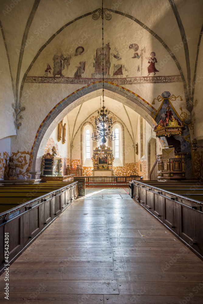 Sweden, Gotland Island, Bro, Bro church, interior (Editorial Use Only)