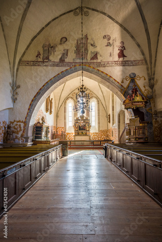Sweden  Gotland Island  Bro  Bro church  interior  Editorial Use Only 