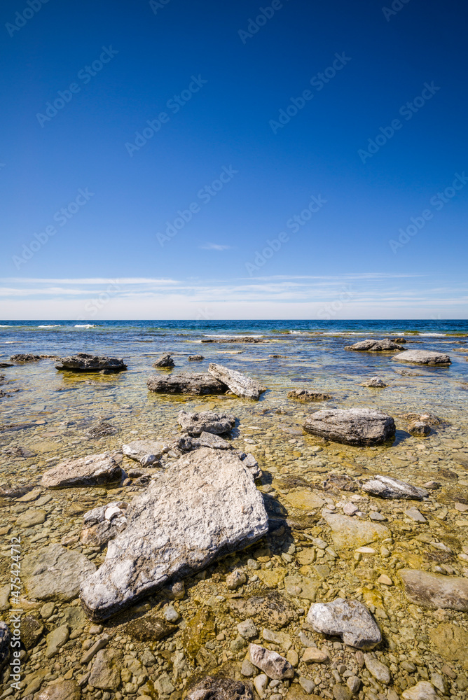 Sweden, Faro Island, Langhammars Area, coastal view