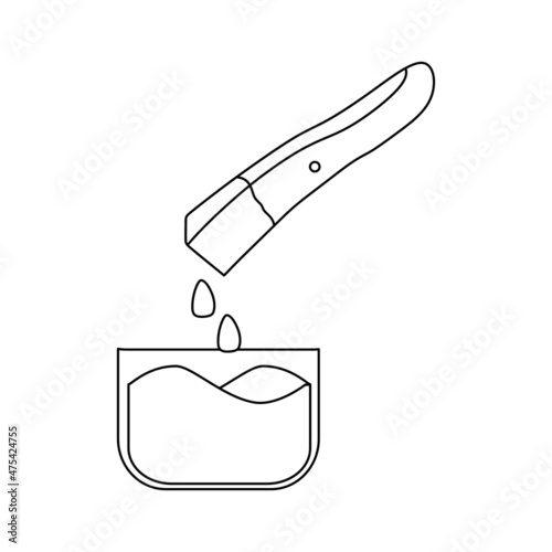 Black and white vector illustration of fries dipped in ketchup for coloring book and doodle