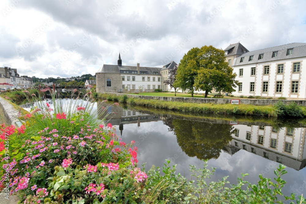 beautiful architecture at Pontivy in Brittany Morbihan France