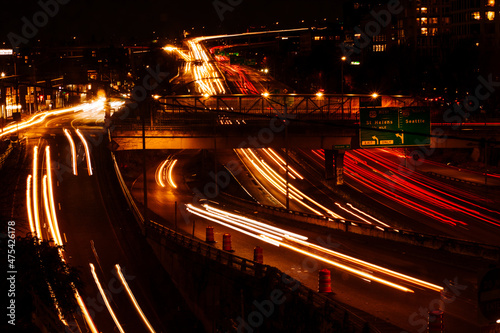 Traffic on 405 Highway at Night