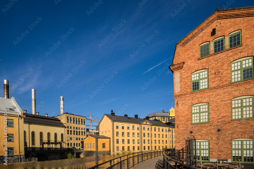 Sweden, Norrkoping, early Swedish industrial town, factory buildings (Editorial Use Only)