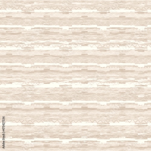 Minimal ecru jute plain horizontal stripe texture pattern. Two tone washed out beach decor background. Modern rustic brown sand color design. Seamless striped distress shabby chic pattern. 