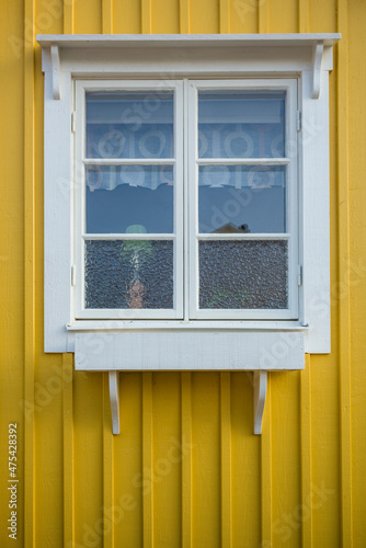 Southern Sweden  Karlskrona  Bjorkholmen area  the neighborhood of naval craftsmen  window detail