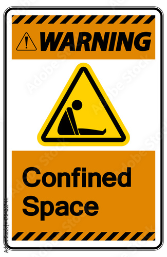 Caution Confined Space Symbol Sign Isolated On White Background