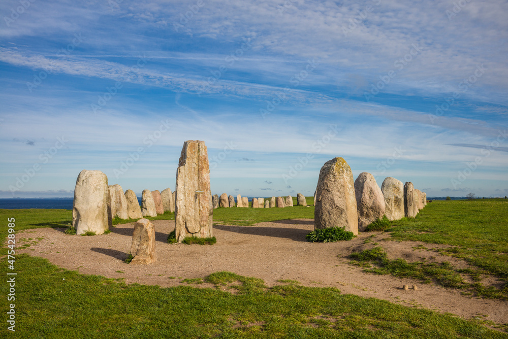 Southern Sweden, Kaseberga, Ales Stenar, Ale's Stones, early people's ritual site, 600 AD Southern Sweden, Kaseberga, Ales Stenar, Ale's Stones, early people's ritual site, 600 AD