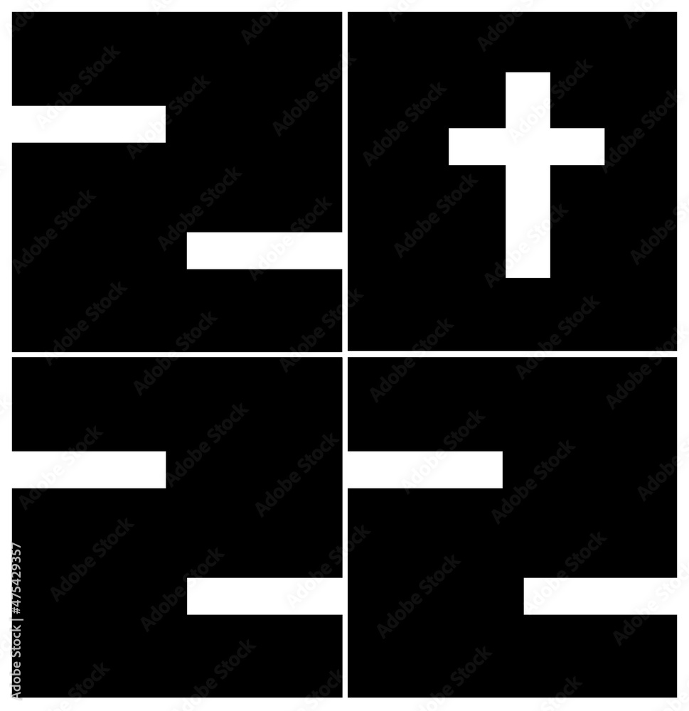 Fototapeta premium 2022 new year christian black and white icon with white cross in text