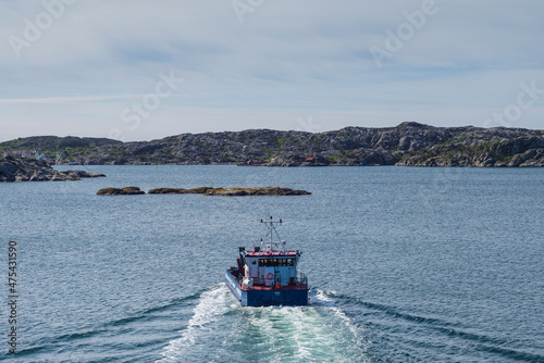 Sweden, Bohuslan, Tjorn Island, Kladesholmen, small coastal ferry