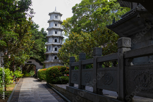 View of Fukushuen, traditional Chinese garden in the Kume area of Naha, Okinawa. photo