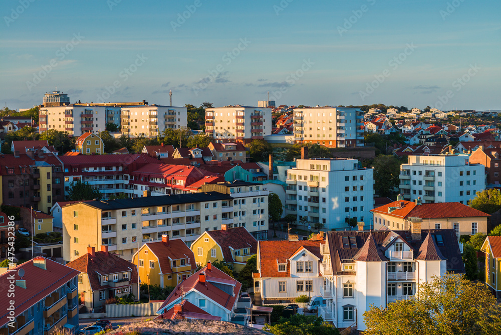 Sweden, Bohuslan, Lysekil, town view, dusk