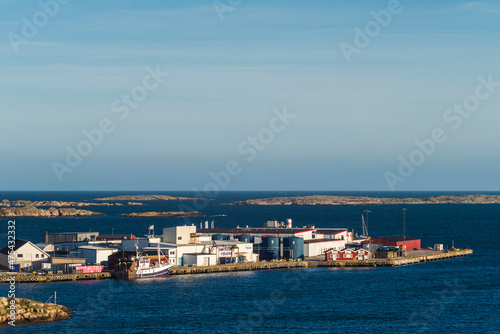 Sweden  Bohuslan  Kungshamn  high angle view of the fishing port