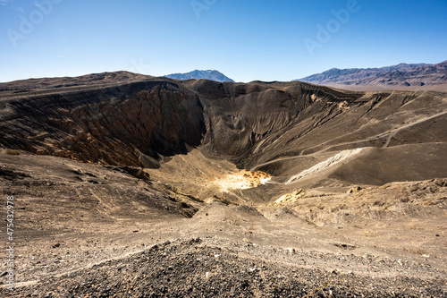 Looking Down into the Ubehebe Crater on clear day photo