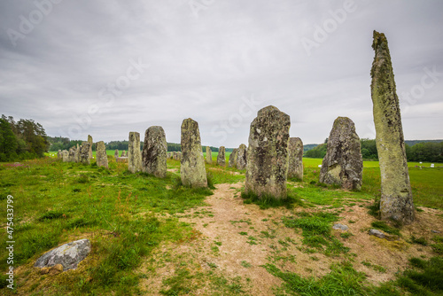 Sweden, Bohuslan, Blomsholm, Blomsholmsskeppet, stone ship circle, Iron-age burial ground, 400-600 AD