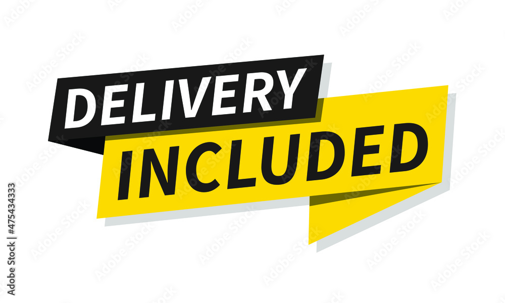 Delivery included.Paper bubble vector banner. Free shipping sign. Special offer symbol. Vector Delivery included.Paper bubble vector banner. Free shipping sign. Special offer symbol. Vector