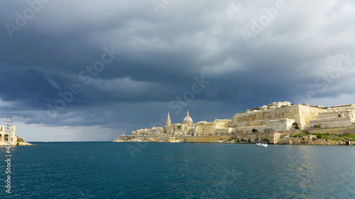 Stormy skies over the Maltese captial city of Valletta
