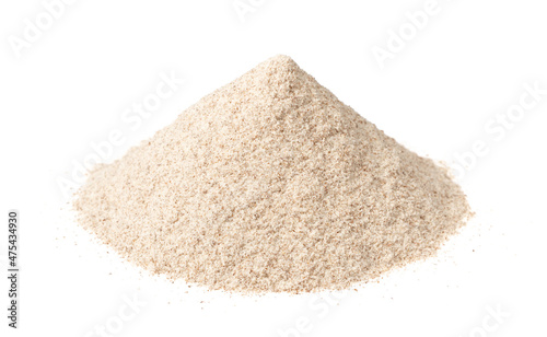Small pile of rye flour isolated on white background