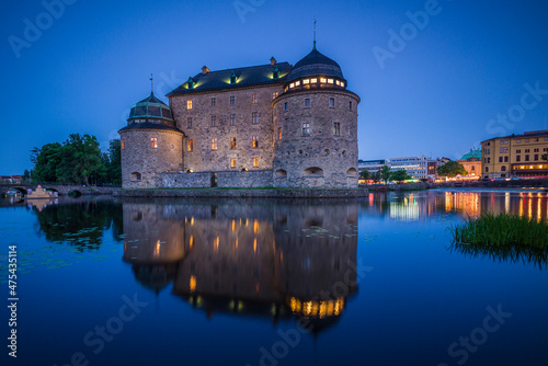 Sweden  Narke  Orebro  Orebro Castle  dusk