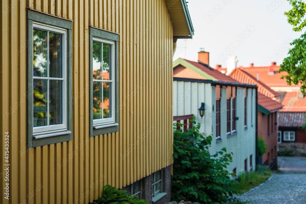 Sweden, Vastmanland, Vasteras, traditional architecture of the Kyrkbacken 18th century neighborhood