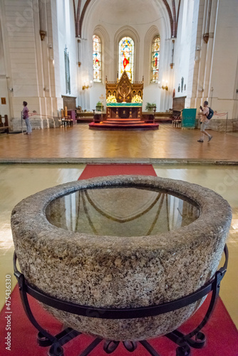 Fotografie, Tablou Baptismal font inside Riga Dome Cathedral in the old town, Riga, Latvia