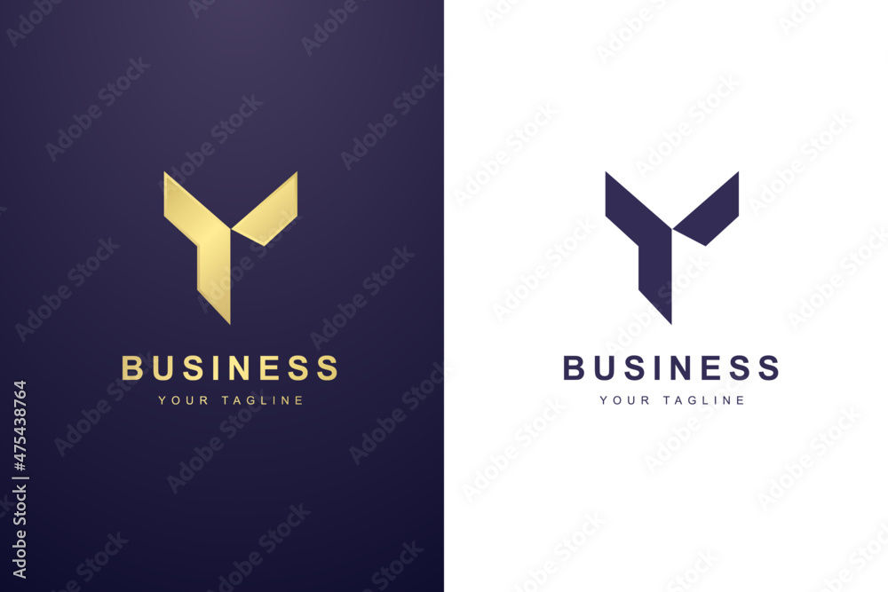 Initial Letter Y Logo For Business or Media Company. - obrazy, fototapety, plakaty 